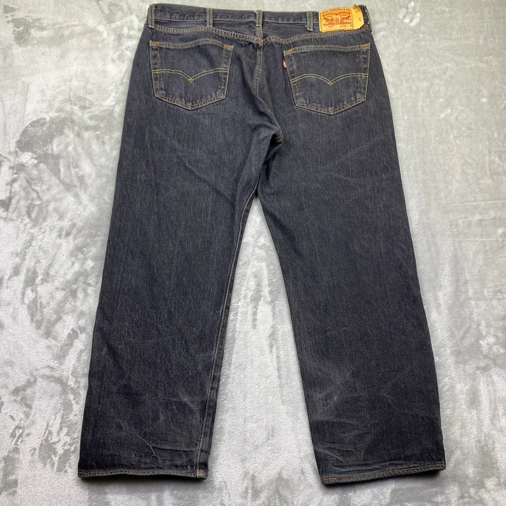Levi Strauss 501 Button Fly Jeans‎ Dark Wash Men Sz 42 Fits 38